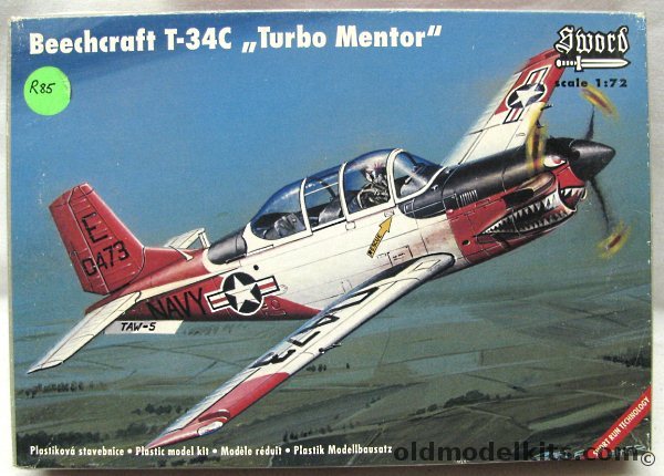 Sword 1/72 Beechcraft T-34C Turbo Mentor - Argentine Army (Falkland Islands May 1982) or US Navy TAW-5, SW 72007 plastic model kit